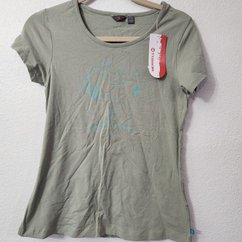 Merrell T-Shirt Green "Forever‎ Wild" womens size small NWT